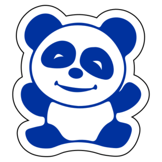 Happy Panda Sticker (Blue)